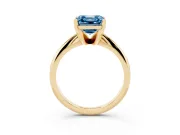 Asscher Cut Engagement Ring Setting for a Fancy Blue Lab-Grown Diamond | Yellow Gold