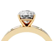 Radiant Cut Channel Set Engagement Ring Setting | Baguette Side Stones | Yellow Gold