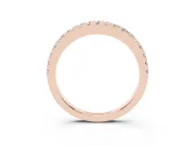 Round Lab-Grown Diamond Pavé Half Eternity Wedding Band | U-Prong Setting | Rose Gold