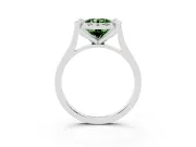 Round Halo Engagement Ring Setting for a Fancy Green Lab-Grown Diamond | Claw Corners | White Gold