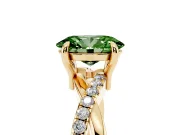 Oval Twist Engagement Ring Setting for a Fancy Green Lab-Grown Diamond | Yellow Gold