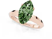 Marquise Knife-Edge Engagement Ring Setting for a Fancy Green Lab-Grown Diamond | Rose Gold