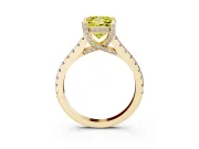Princess Cut Hidden Halo Pave Engagement Ring Setting for a Fancy Yellow Lab-Grown Diamond | Claw Prongs | Yellow Gold