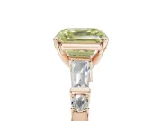 Asscher Cut Tapered Baguette Engagement Ring Setting for a Fancy Yellow Lab-Grown Diamond | Bar Set Sides | Rose Gold