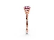 Cushion Cut Twisted Solitaire Engagement Ring Setting for a Fancy Pink Lab-Grown Diamond | Rose Gold