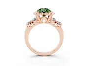 Round Floral Engagement Ring Setting for a Fancy Green Lab-Grown Diamond | Petal Frame | Rose Gold