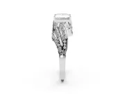 Princess Cut Diamond Solitaire Ring Set in Silver with Layered Twist Pavé Band