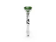Fancy Green Radiant Cut Diamond Engagement Ring Set in White gold with Side Stone Accents and Prong Setting