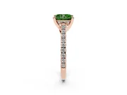 Radiant Cut Hidden Halo Pave Engagement Ring Setting for a Fancy Green Lab-Grown Diamond | Claw Prongs | Rose Gold