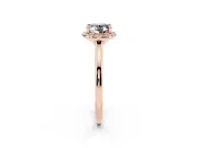 Oval Halo Engagement Ring Setting for a Black Center | Plain Polished Band | Rose Gold