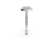 Radiant Cut Sectioned Halo Engagement Ring Setting for a Fancy Green Lab-Grown Diamond | White Gold