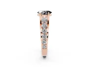 Oval Graduated Engagement Ring Setting for a Black Center | Rose Gold