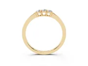 Round Lab-Grown Diamond Three Stone Curved Wedding Band | Prong Set | Yellow Gold