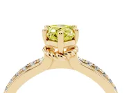Pear-Shaped Channel Set Engagement Ring Setting for a Fancy Yellow Lab-Grown Diamond | Rope Collar | Yellow Gold
