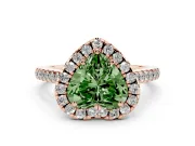 Heart-Shaped Raised Halo Engagement Ring Setting for a Fancy Green Lab-Grown Diamond | Rose Gold