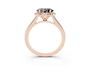 Oval Halo Engagement Ring Setting for a Black Center | Plain Polished Band | Rose Gold