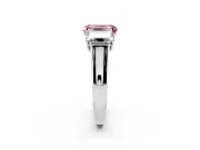 Emerald Cut Engagement Ring Setting for a Fancy Pink Lab-Grown Diamond | Sterling Silver - Design NV-24908