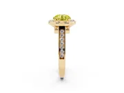 Round Rimmed Halo Engagement Ring Setting for a Fancy Yellow Lab-Grown Diamond | Yellow Gold