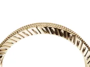 Round Lab-Grown Diamond Milgrain Pavé Eternity Band | Carved Side Walls | Yellow Gold