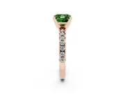 Princess Cut Pavé Solitaire Engagement Ring Setting for a Fancy Green Lab-Grown Diamond | Rose Gold
