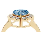 Heart-Shaped Halo Engagement Ring Setting for a Fancy Blue Lab-Grown Diamond | Yellow Gold - Design NV-24719