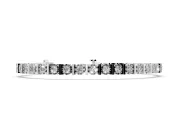 Round Lab-Grown Diamond Station Tennis Bracelet | Polished Bar Spacers | White Gold