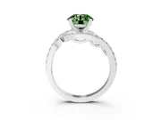 Round Bypass Engagement Ring Setting for a Fancy Green Lab-Grown Diamond | White Gold