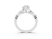 Marquise Cut Diamond Solitaire Twisted Band Ring Set in Silver with Accent Stones and Prong Setting
