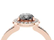 Fancy Black Pear Cut Diamond Halo Ring Set in Rose gold with Bezel Frame and Pavé Band