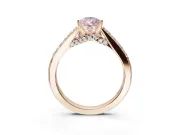 Pear-Shaped Pavé Solitaire Engagement Ring Setting for a Fancy Pink Lab-Grown Diamond | Crossover Gallery | Rose Gold