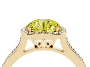 Round Halo Engagement Ring Setting for a Fancy Yellow Lab-Grown Diamond | Yellow Gold - Design NV-24729