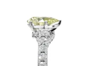 Pear-Shaped Pavé Engagement Ring Setting for a Fancy Yellow Lab-Grown Diamond | Crossover Gallery | Sterling Silver