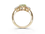 Heart-Shaped 3 Stone Engagement Ring Setting for a Fancy Yellow Lab-Grown Diamond | Yellow Gold - Design NV-24895