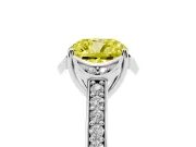 Cushion Cut Floral Pavé Engagement Ring Setting for a Fancy Yellow Lab-Grown Diamond | Platinum
