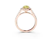 Marquise Halo Engagement Ring Setting for a Fancy Yellow Lab-Grown Diamond | Pave Shoulders | Rose Gold