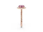 Round Rope Halo Engagement Ring Setting for a Fancy Pink Lab-Grown Diamond | Rose Gold