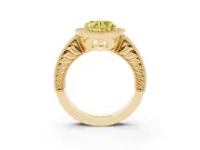 Heart-Shaped Milgrain Halo Engagement Ring Setting for a Fancy Yellow Lab-Grown Diamond | Yellow Gold