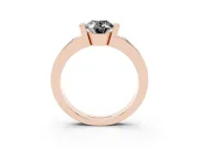 Oval Tension Style Engagement Ring Setting for a Black Center | Flush Set Accents | Rose Gold