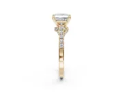 Princess Cut Pavé Solitaire Engagement Ring Setting | Crossover Gallery | Yellow Gold