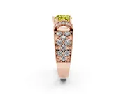 Heart-Shaped Vintage Pave Engagement Ring Setting for a Fancy Yellow Lab-Grown Diamond | Milgrain Edges | Rose Gold