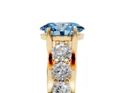 Oval Graduated Engagement Ring Setting for a Fancy Blue Lab-Grown Diamond | Yellow Gold