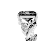Radiant Cut Twisted Vine Engagement Ring Setting for a Black Center | Marquise Leaves | Platinum