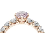 Marquise Side Stone Engagement Ring Setting for a Fancy Pink Lab-Grown Diamond | Scalloped Prong Accents | Rose Gold