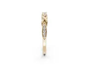 Round Lab-Grown Diamond Graduated Twisted Pavé Wedding Band | Marquise Motifs | Yellow Gold