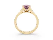 Emerald Cut Half Bezel Engagement Ring Setting for a Fancy Pink Lab-Grown Diamond | Yellow Gold