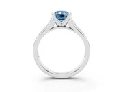 Emerald Cut Half Bezel Engagement Ring Setting for a Fancy Blue Lab-Grown Diamond | Sterling Silver