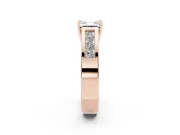 Asscher Cut Channel-Set Engagement Ring Setting | Princess Side Stones | Rose Gold