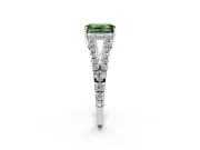 Emerald Cut Graduated Split Shank Engagement Ring Setting for a Fancy Green Lab-Grown Diamond | Platinum