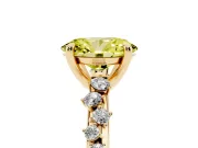 Oval Graduated Accent Engagement Ring Setting for a Fancy Yellow Lab-Grown Diamond | Yellow Gold