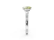 Oval Tapered Baguette Engagement Ring Setting for a Fancy Yellow Lab-Grown Diamond | Sterling Silver